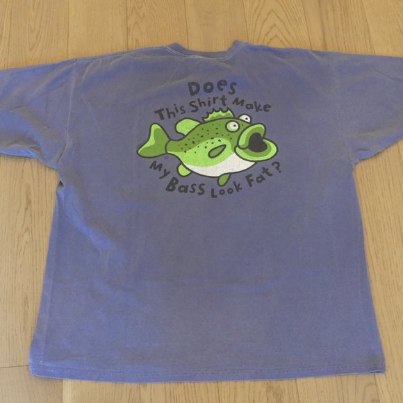 Bass Pro Shops Does This Shirt Make My Bass Look Fat Vintage Fish T-Shirt - Picture 5 of 6